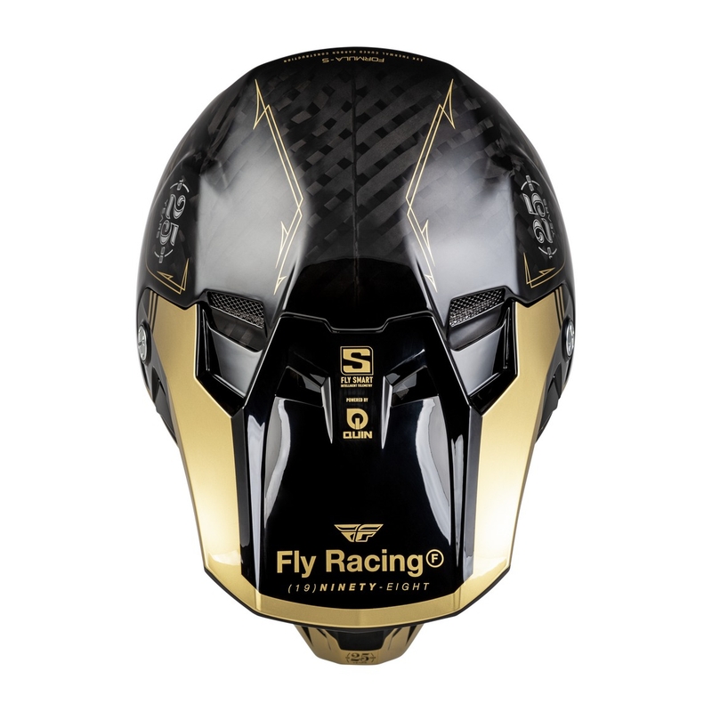 Casque cross FLY Racing Formula S Carbon noir-or