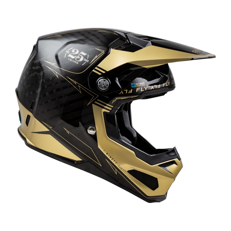 Casque cross FLY Racing Formula S Carbon noir-or
