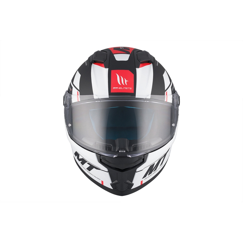 MT Stinger 2 Solid Zivze casque moto intégral blanc-noir-rouge matt