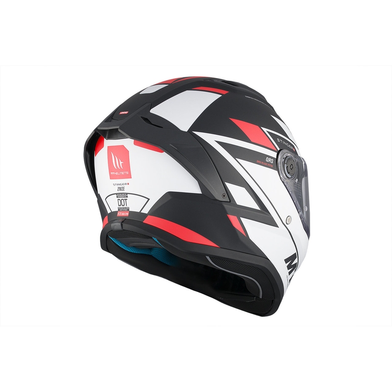 MT Stinger 2 Solid Zivze casque moto intégral blanc-noir-rouge matt