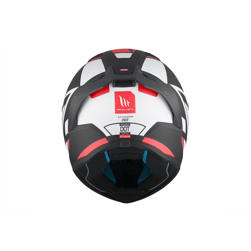 MT Stinger 2 Solid Zivze casque moto intégral blanc-noir-rouge matt
