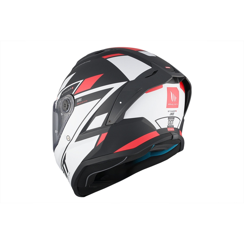 MT Stinger 2 Solid Zivze casque moto intégral blanc-noir-rouge matt