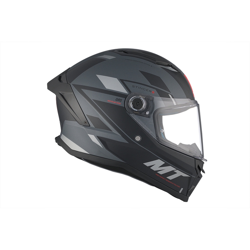 MT Stinger 2 Solid Zivze Black-Grey Matte Integral Motorcycle Helmet soldes