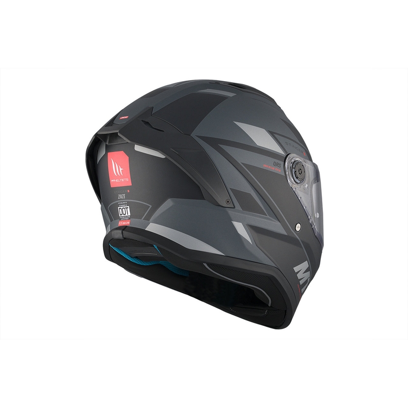 MT Stinger 2 Solid Zivze Black-Grey Matte Integral Motorcycle Helmet soldes