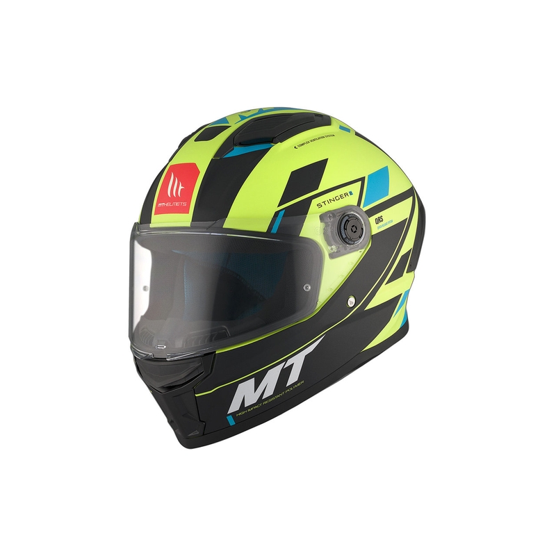 MT Stinger 2 Solid Zivze fluo green-black-blue matt integral motorcycle helmet