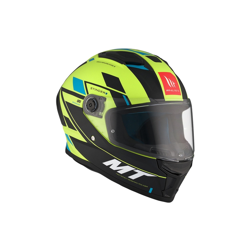 MT Stinger 2 Solid Zivze fluo green-black-blue matt integral motorcycle helmet