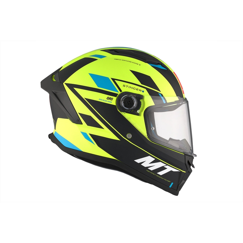 MT Stinger 2 Solid Zivze fluo green-black-blue matt integral motorcycle helmet