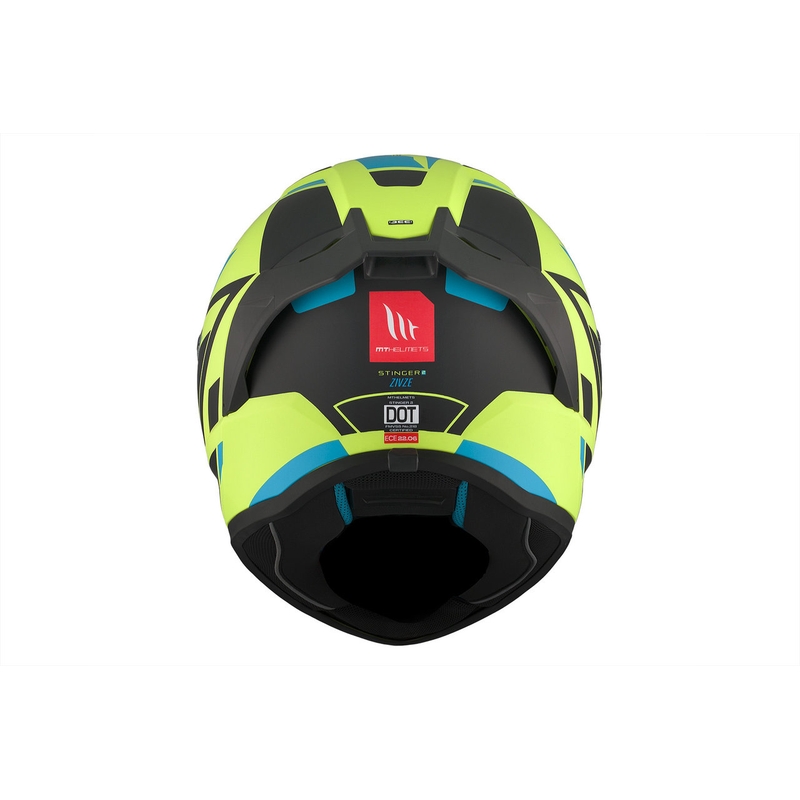 MT Stinger 2 Solid Zivze fluo green-black-blue matt integral motorcycle helmet