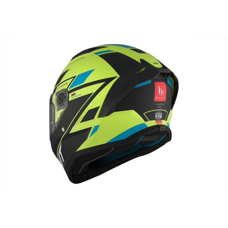 MT Stinger 2 Solid Zivze fluo green-black-blue matt integral motorcycle helmet