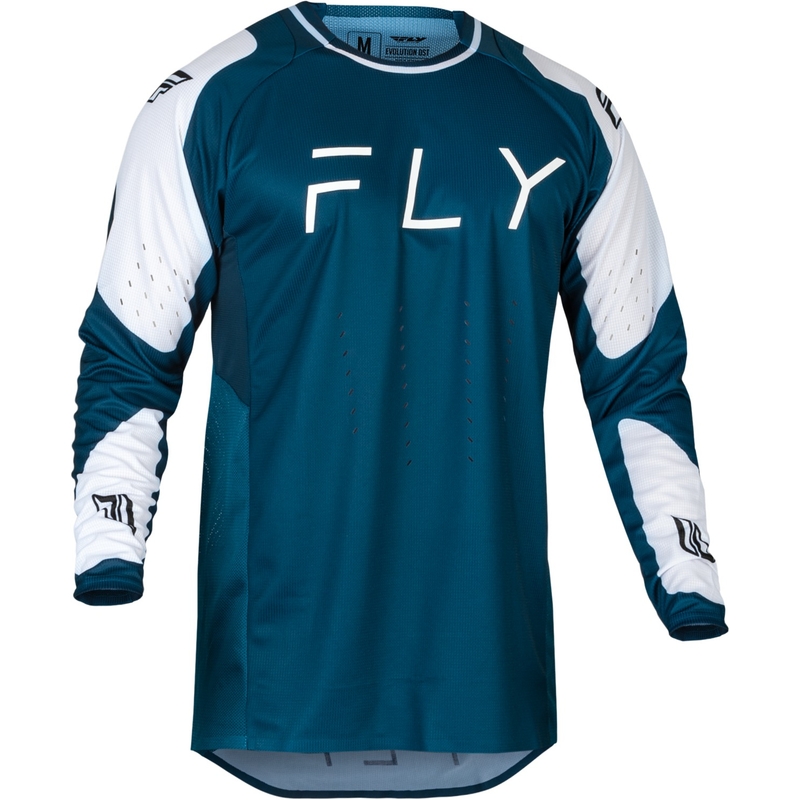 Maillot de motocross FLY Racing Evolution DST bleu-blanc en solde soldes