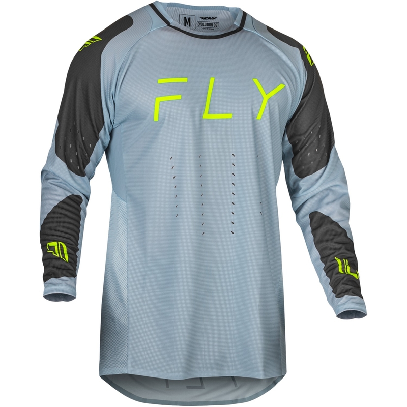 Maillot de motocross FLY Racing Evolution DST gris-noir-vert fluo en promotion soldes