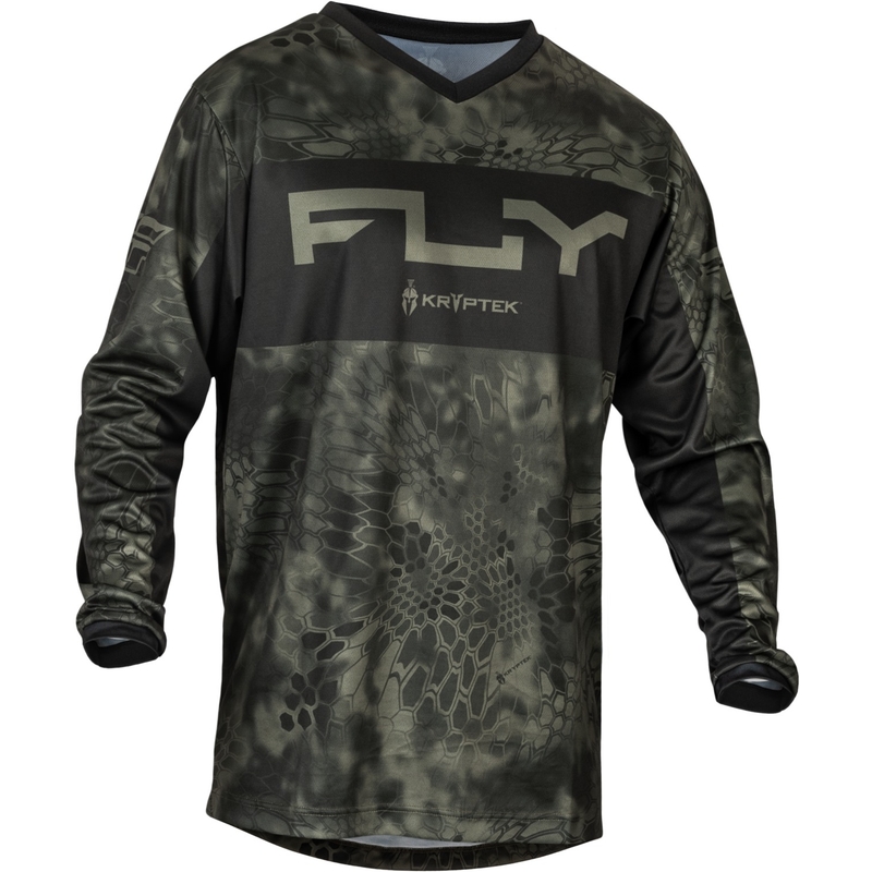 Maillot de motocross FLY Racing F-16 Kryptek 2024 gris-noir
