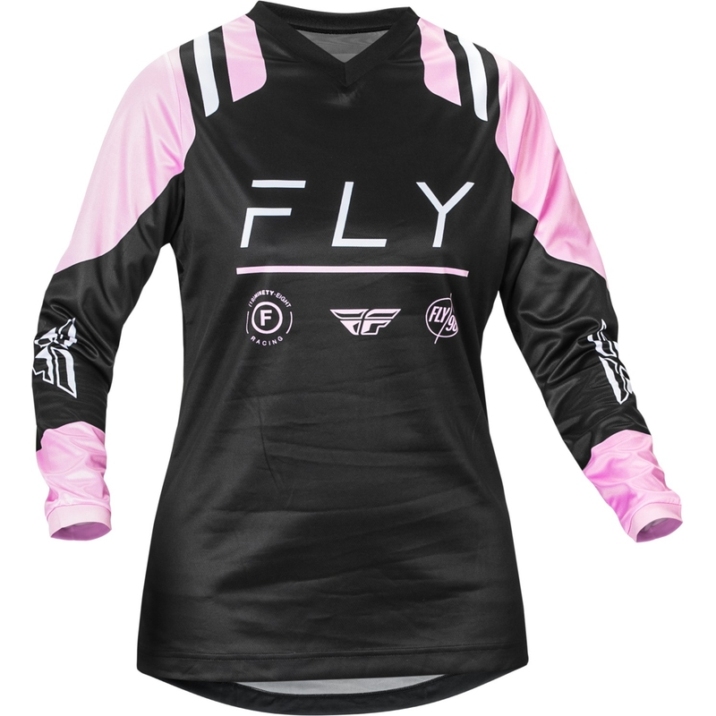 Maillot motocross femme FLY Racing F-16 2024 noir et rose