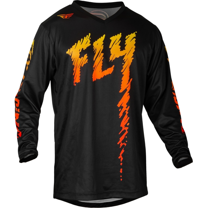 Maillot motocross enfant FLY Racing F-16 2024 noir-jaune-orange