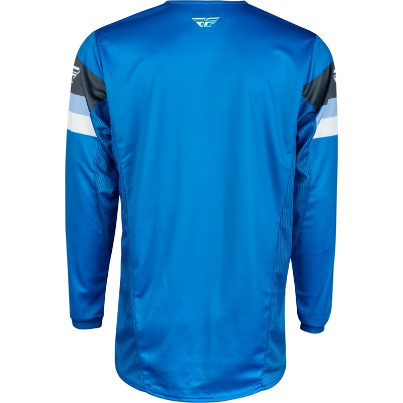 Maillot de motocross FLY Racing Kinetic Prix bleu-gris-blanc en solde soldes