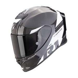 Casque intégral Scorpion EXO-R1 EVO Carbon Air Rally noir et blanc