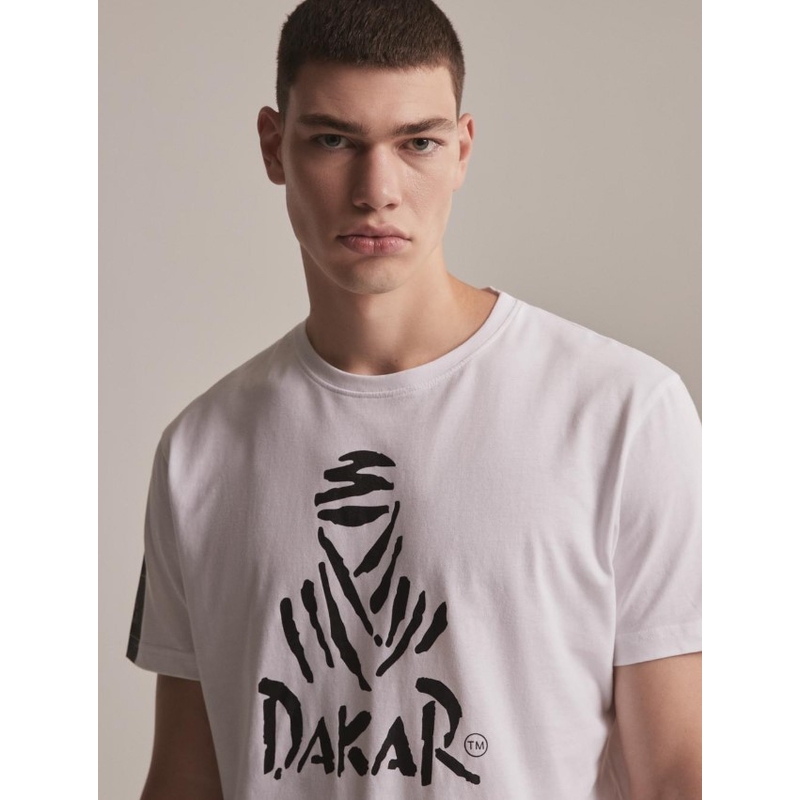 T-shirt DAKAR DKR Logo 123 blanc soldes