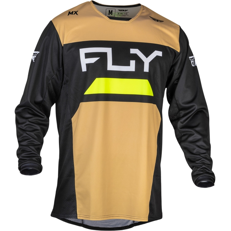 Maillot de motocross FLY Racing Kinetic Reload jaune-noir-jaune fluo
