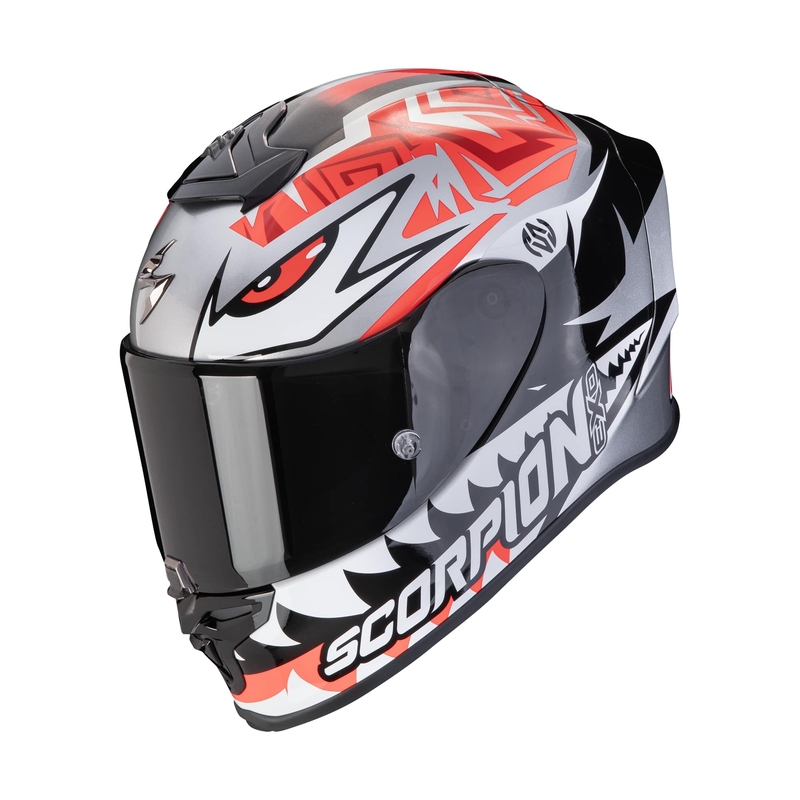 Casque intégral Scorpion EXO-R1 EVO AIR REPLICA ZACCONE argent-noir-rouge soldes