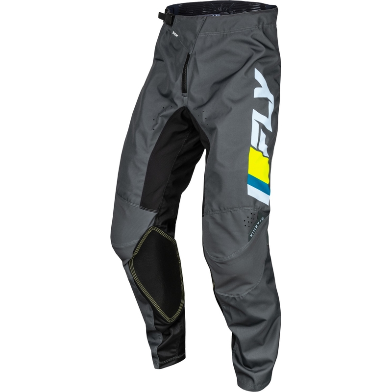 Pantalon de motocross FLY Racing Kinetic Prix gris-jaune fluo en promotion