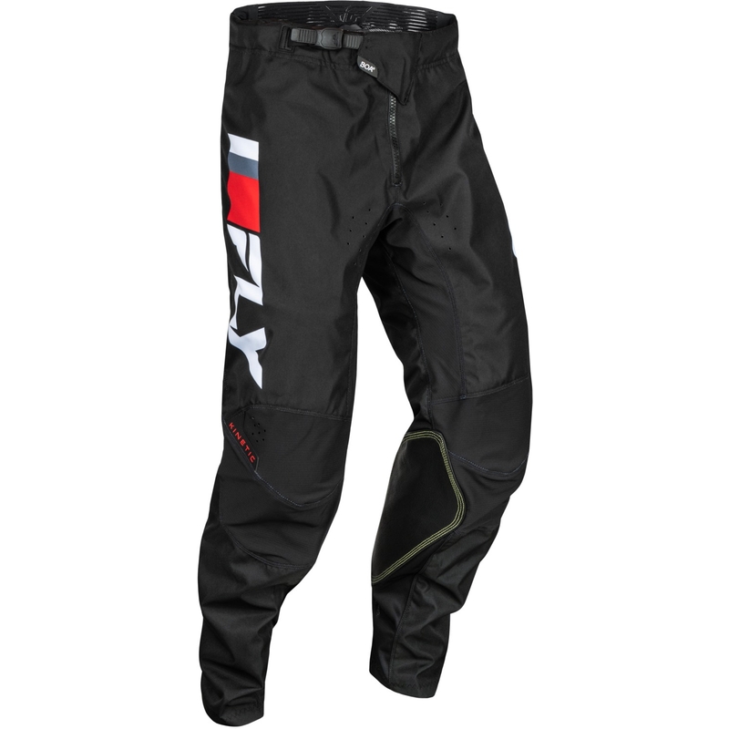 Pantalon de motocross FLY Racing Kinetic Prix rouge-gris-blanc
