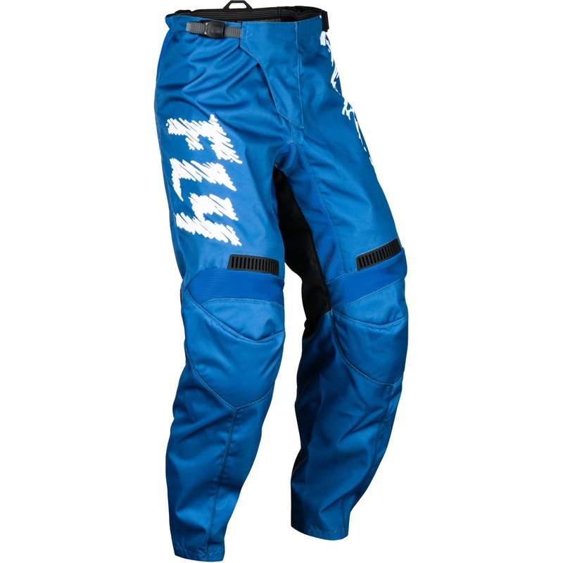Pantalon de motocross FLY Racing F-16 pour enfant, bleu et blanc