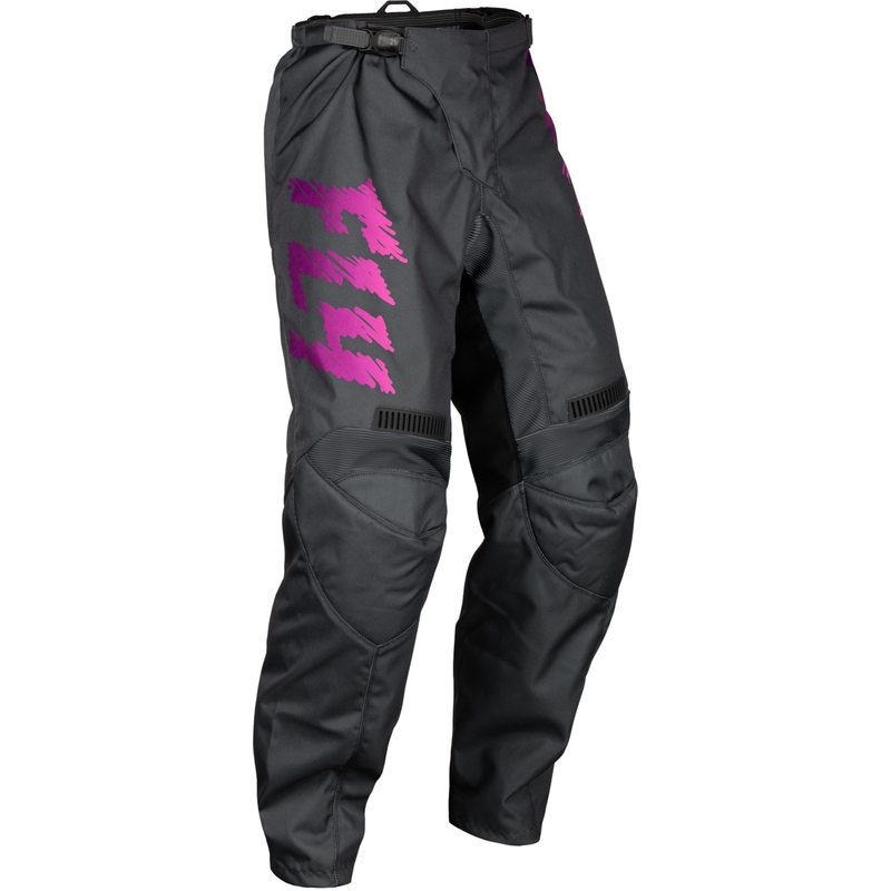 Pantalon de motocross enfant FLY Racing F-16 gris-noir-rose en solde soldes