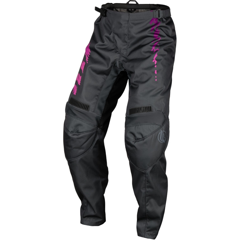 Pantalon de motocross enfant FLY Racing F-16 gris-noir-rose en solde soldes