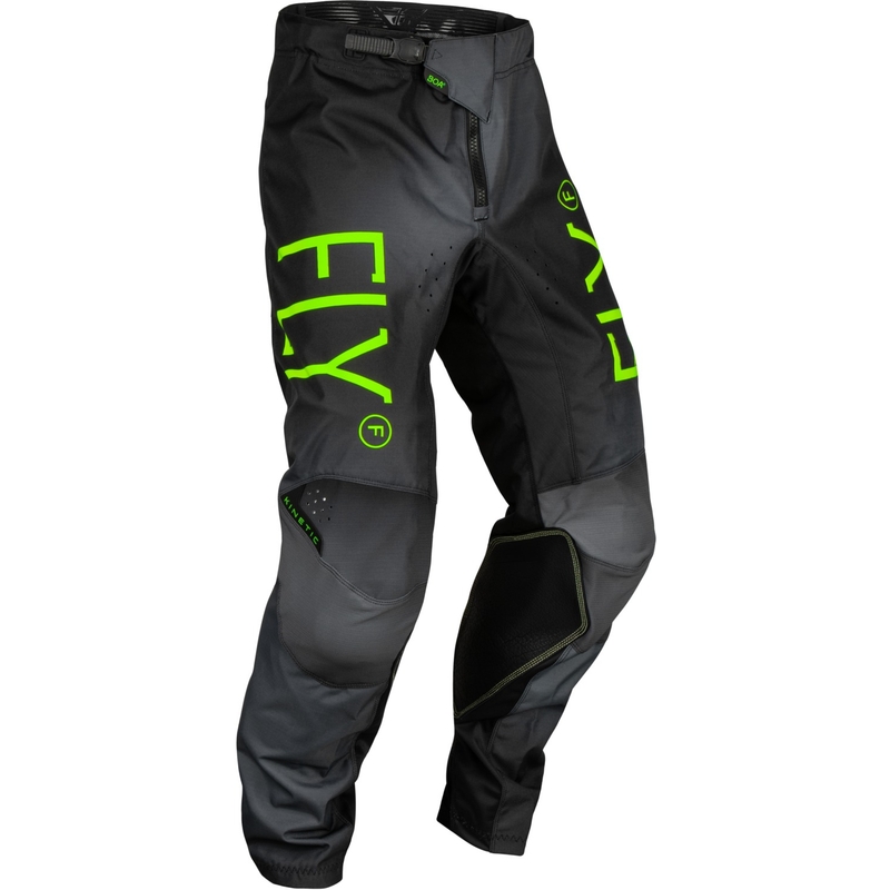 Pantalon de motocross enfant FLY Racing Kinetic Prodigy noir-vert fluo-bleu en solde soldes