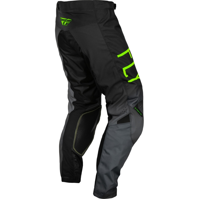 Pantalon de motocross enfant FLY Racing Kinetic Prodigy noir-vert fluo-bleu en solde soldes