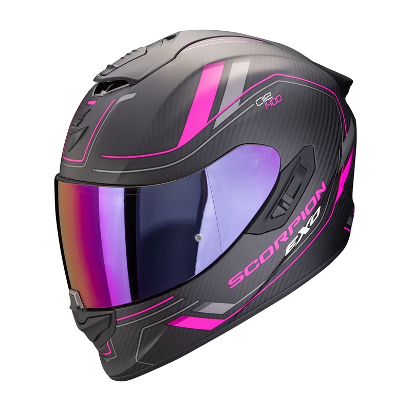 Casque moto intégral Scorpion EXO-1400 EVO II CARBON AIR MIRAGE noir mat-rose soldes