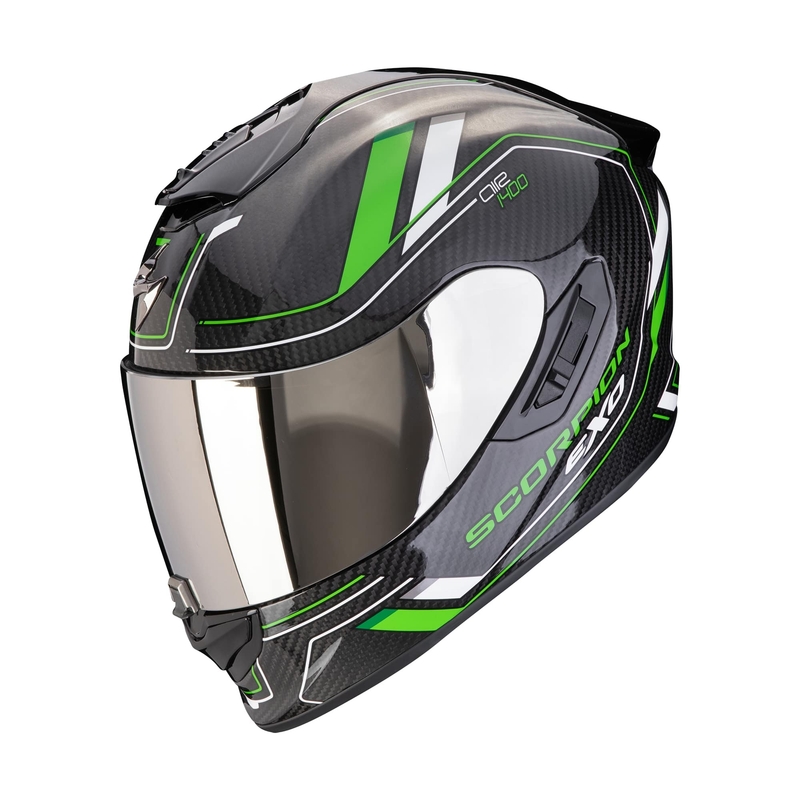 Casque moto intégral Scorpion EXO-1400 EVO II CARBON AIR MIRAGE noir-vert soldes