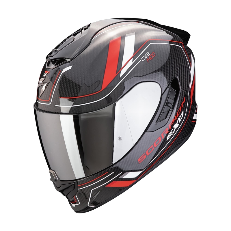 Casque moto intégral Scorpion EXO-1400 EVO II CARBON AIR MIRAGE noir-rouge-blanc