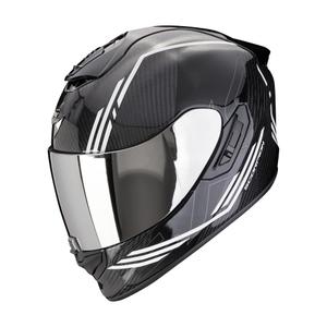 Casque moto intégral Scorpion EXO-1400 EVO II CARBON AIR REIKA noir et blanc