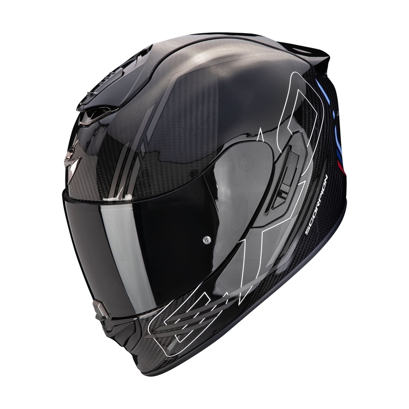 Casque moto intégral Scorpion EXO-1400 EVO II CARBON AIR REIKA noir-argent-bleu soldes