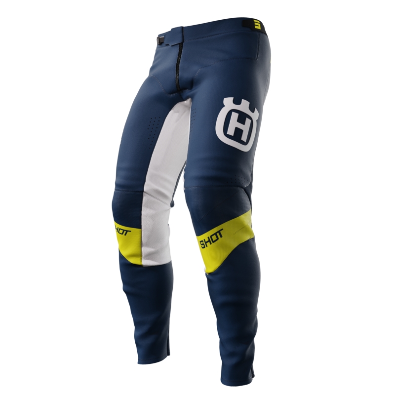 Pantalon de motocross Shot Aerolite Husqvarna LE bleu vente soldes