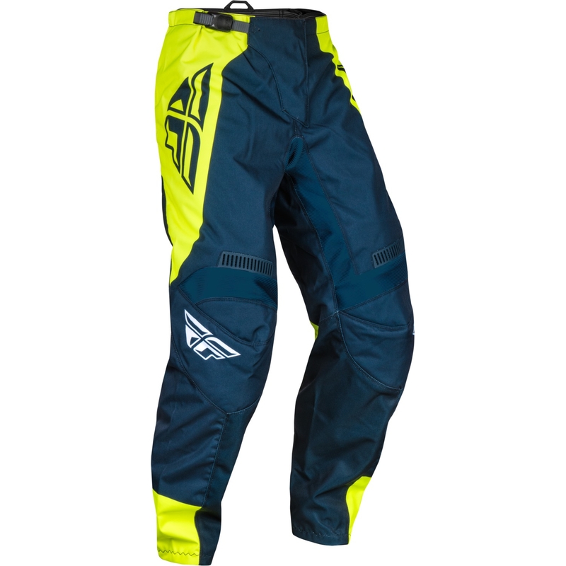 Pantalon de motocross FLY Racing F-16 2024 bleu-fluo jaune-blanc