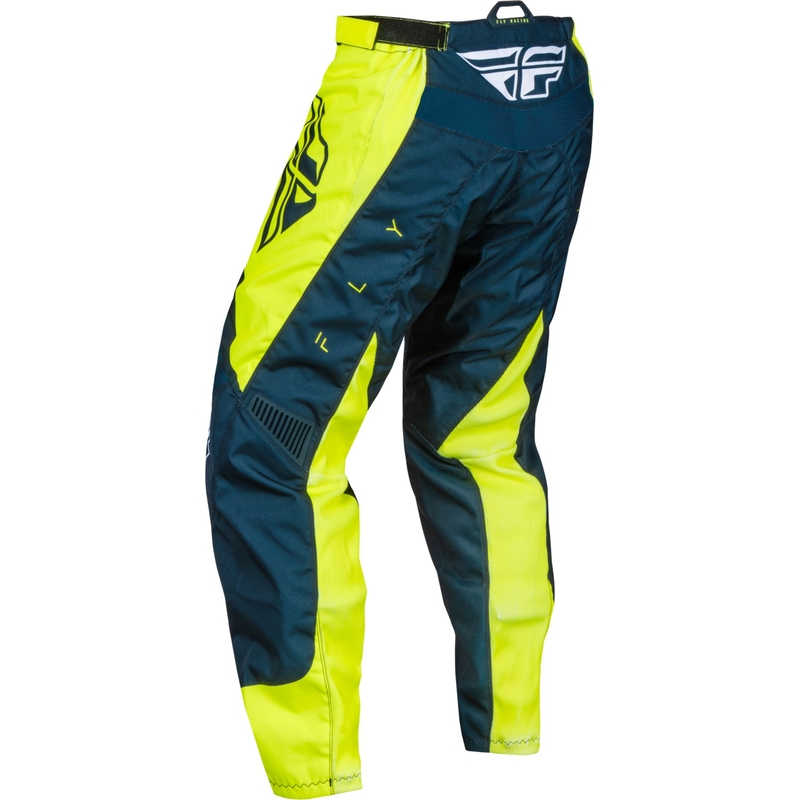 Pantalon de motocross FLY Racing F-16 2024 bleu-fluo jaune-blanc