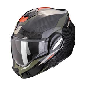 Casque moto pliable Scorpion EXO-TECH EVO CARBON ROVER noir-vert