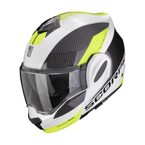 Casque moto pliable Scorpion EXO-TECH EVO TEAM blanc-jaune fluo