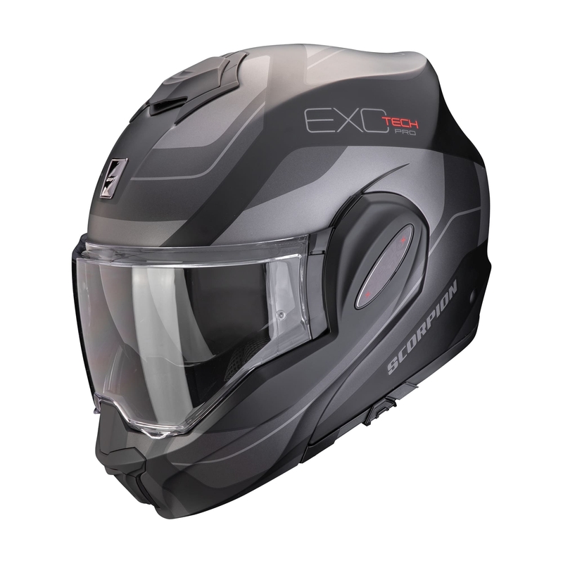 Casque moto pliable Scorpion EXO-TECH EVO PRO COMMUTA noir mat-argenté soldes