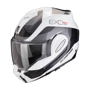 Casque moto pliable Scorpion EXO-TECH EVO PRO COMMUTA blanc-argenté