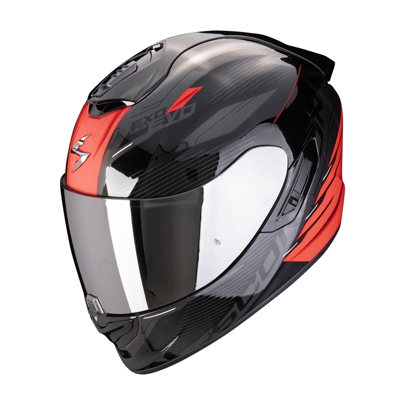 Casque moto intégral Scorpion EXO-1400 EVO II AIR LUMA noir-rouge