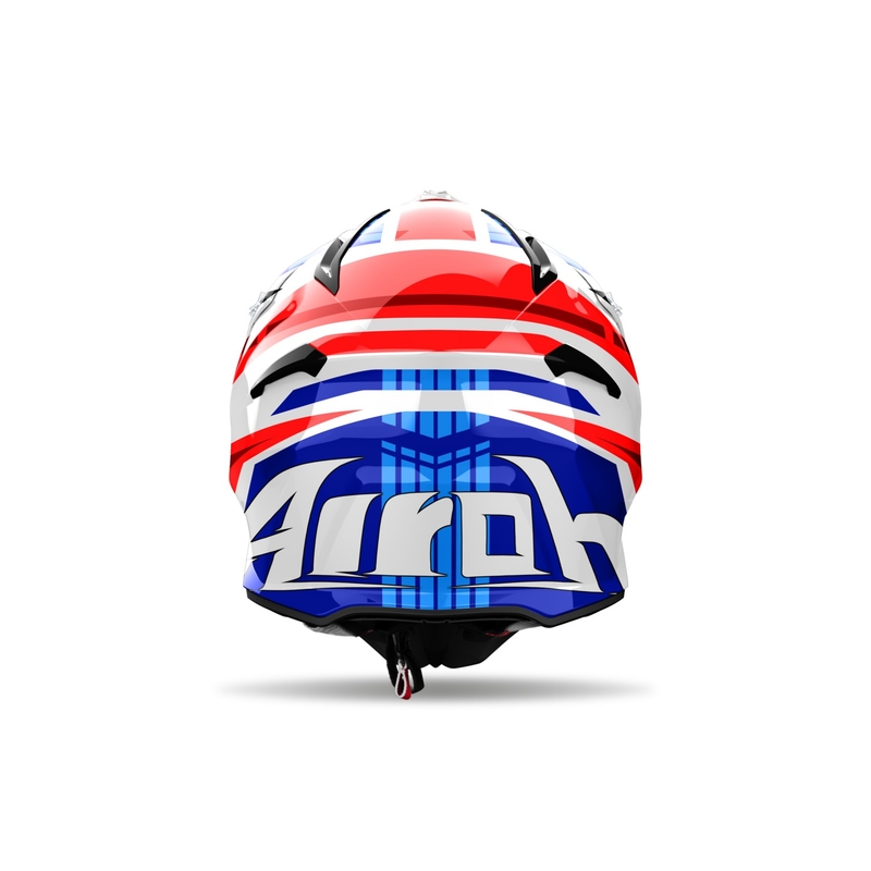 Casque de motocross Airoh Aviator Ace 2 Stream bleu-rouge brillant