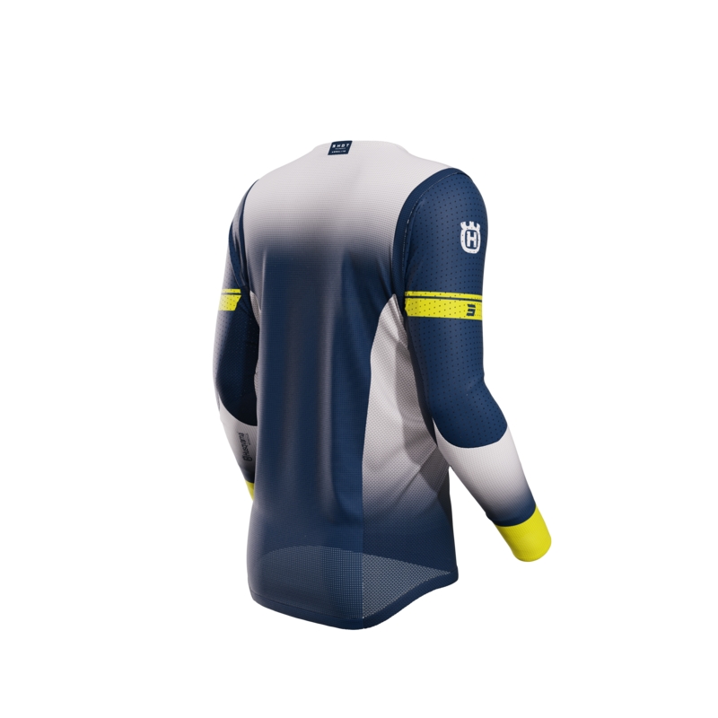 Maillot cross Shot Aerolite Husqvarna LE bleu vente soldes