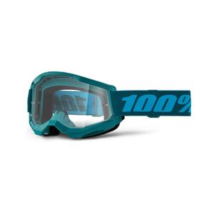 Lunettes de moto-cross 100% STRATA 2 New Stone blue (clear plexi)