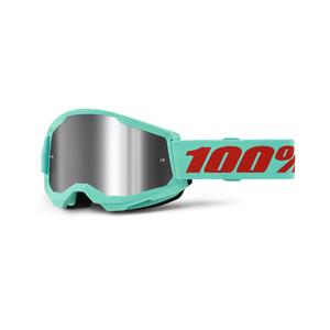 Lunettes de moto-cross 100% STRATA 2 New Maupiti green (silver plexi)