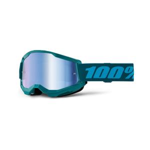 Lunettes de moto-cross 100% STRATA 2 New Stone blue (blue plexi)