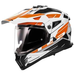 Casque moto enduro LS2 MX702 PIONEER II NAMIB blanc-orange