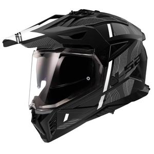 Casque moto enduro LS2 MX702 PIONEER II HILL noir et blanc mat